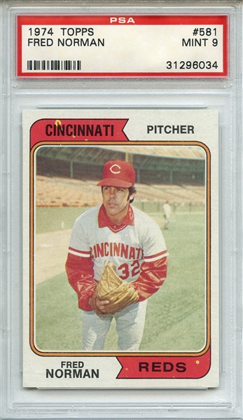 1974 TOPPS 581 FRED NORMAN PSA MINT 9