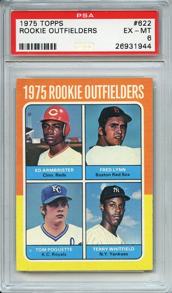 1975 TOPPS 622 ROOKIE OUTFIELDERS PSA EX-MT 6