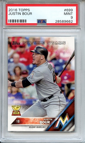 2016 TOPPS 699 JUSTIN BOUR PSA MINT 9