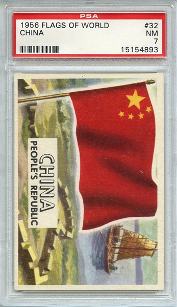 1956 FLAGS OF WORLD 32 CHINA PSA NM 7