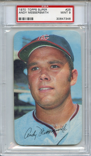 1970 TOPPS SUPER 25 ANDY MESSERSMITH PSA MINT 9