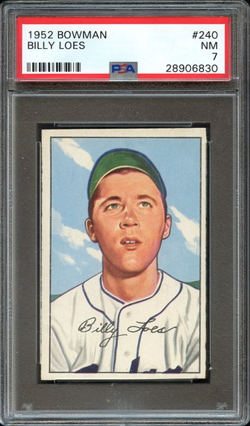 1952 BOWMAN 240 BILLY LOES PSA NM 7