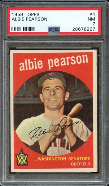 1959 TOPPS 4 ALBIE PEARSON PSA NM 7