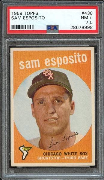 1959 TOPPS 438 SAM ESPOSITO PSA NM+ 7.5