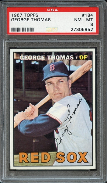 1967 TOPPS 184 GEORGE THOMAS PSA NM-MT 8