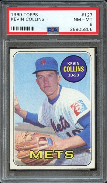 1969 TOPPS 127 KEVIN COLLINS PSA NM-MT 8