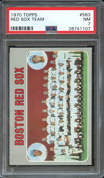 1970 TOPPS 563 RED SOX TEAM PSA NM 7