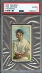 1909-11 T206 OLD MILL FRED MERKLE THROWING PSA GOOD 2