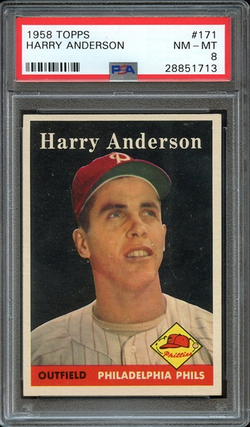 1958 TOPPS 171 HARRY ANDERSON PSA NM-MT 8