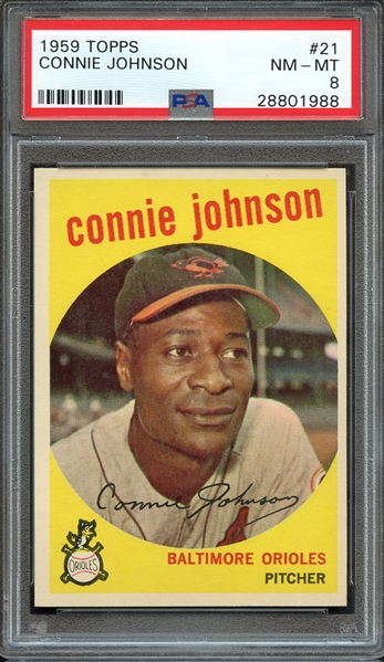 1959 TOPPS 21 CONNIE JOHNSON PSA NM-MT 8