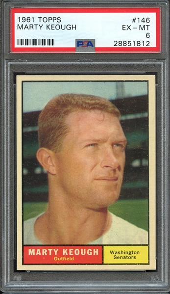 1961 TOPPS 146 MARTY KEOUGH PSA EX-MT 6