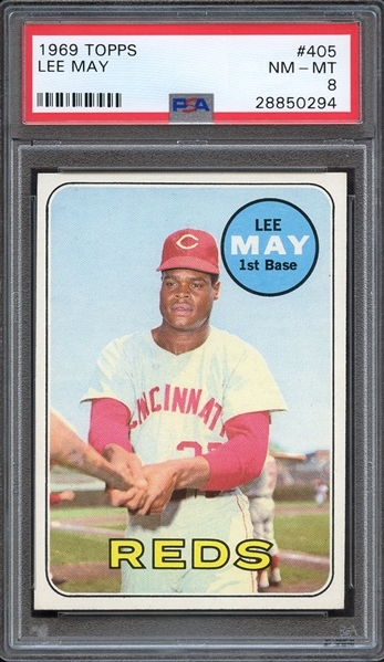 1969 TOPPS 405 LEE MAY PSA NM-MT 8