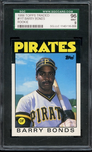 1986 TOPPS TRADED 11T BARRY BONDS RC SGC MINT 96 / 9