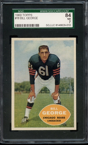 1960 TOPPS 18 BILL GEORGE SGC NM 84 / 7