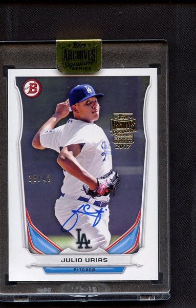 2017 TOPPS ARCHIVES SIGNATURE SERIES (2014 TOPPS) JULIO URIAS 38/42