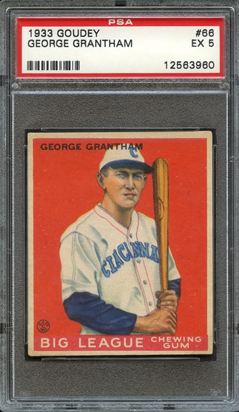 1933 GOUDEY 66 GEORGE GRANTHAM PSA EX 5