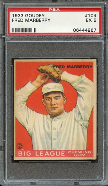 1933 GOUDEY 104 FRED MARBERRY PSA EX 5