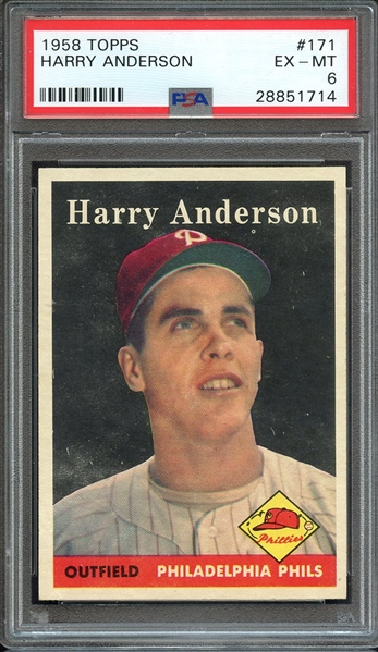 1958 TOPPS 171 HARRY ANDERSON PSA EX-MT 6