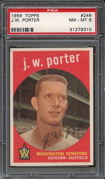 1959 TOPPS 246 J.W. PORTER PSA NM-MT 8