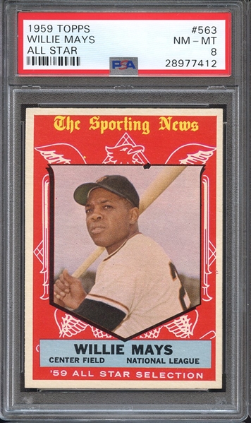 1959 TOPPS 563 WILLIE MAYS ALL STAR PSA NM-MT 8