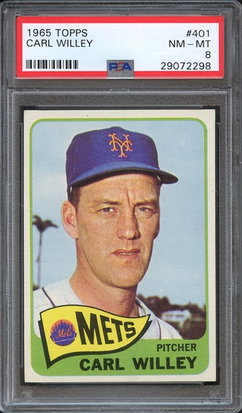 1965 TOPPS 401 CARL WILLEY PSA NM-MT 8