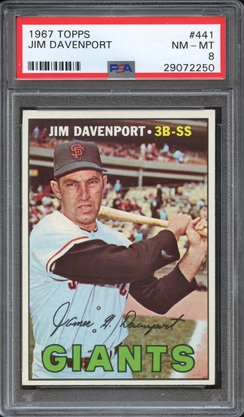 1967 TOPPS 441 JIM DAVENPORT PSA NM-MT 8