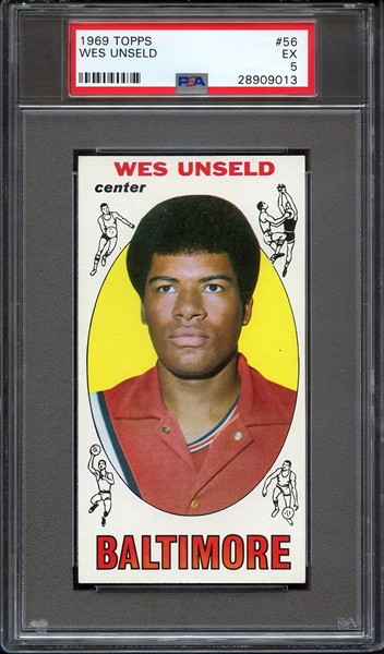 1969 TOPPS 56 WES UNSELD PSA EX 5