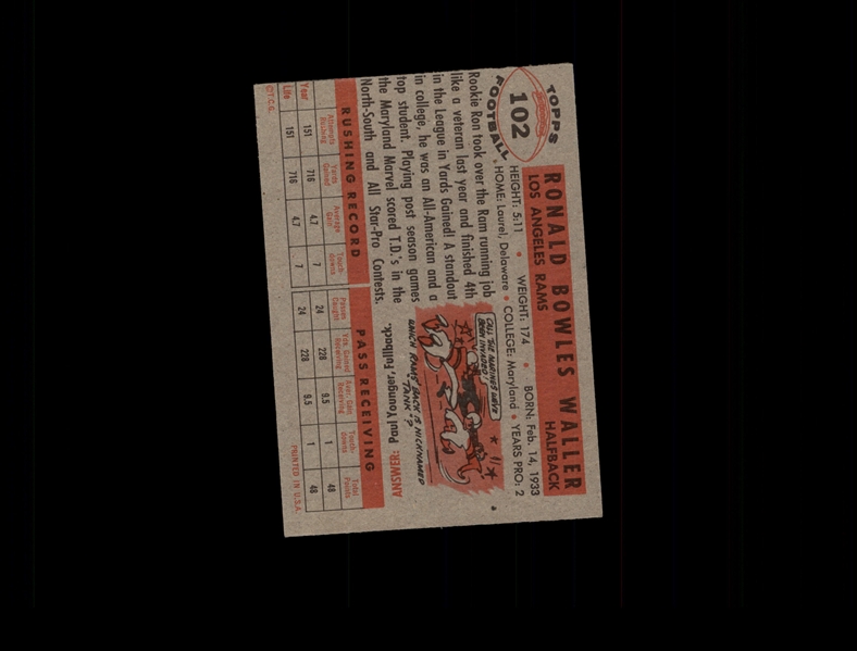 1956 Topps 102 Ron Waller RC EX #D686549