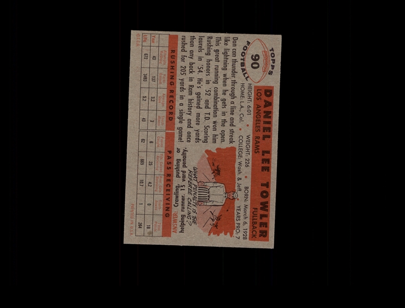 1956 Topps 90 Dan Towler NM #D693119