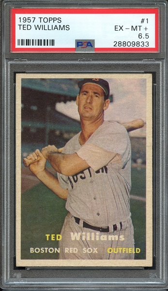 1957 TOPPS 1 TED WILLIAMS PSA EX-MT+ 6.5