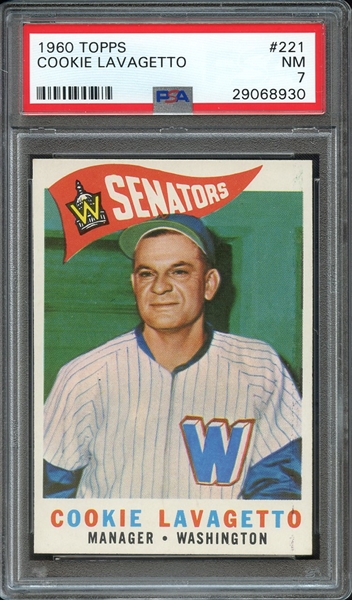 1960 TOPPS 221 COOKIE LAVAGETTO PSA NM 7