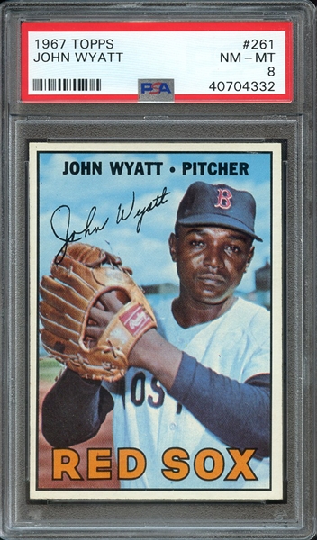 1967 TOPPS 261 JOHN WYATT PSA NM-MT 8