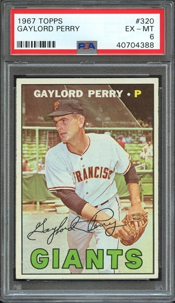 1967 TOPPS 320 GAYLORD PERRY PSA EX-MT 6