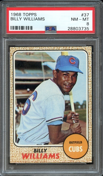 1968 TOPPS 37 BILLY WILLIAMS PSA NM-MT 8