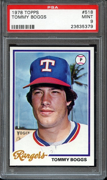1978 TOPPS 518 TOMMY BOGGS PSA MINT 9