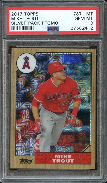 2017 TOPPS SILVER PACK PROMO 87-MT MIKE TROUT PSA GEM MT 10