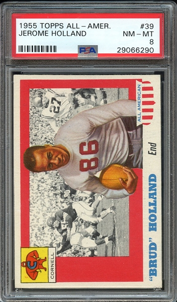 1955 TOPPS ALL-AMER. 39 JEROME HOLLAND PSA NM-MT 8