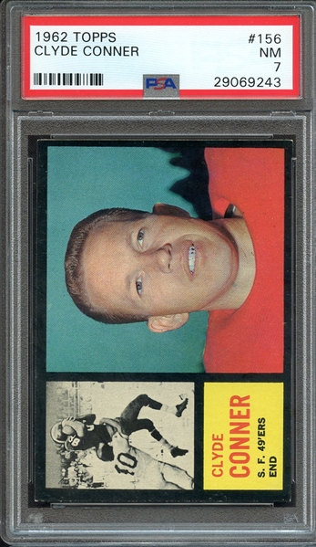 1962 TOPPS 156 CLYDE CONNER PSA NM 7