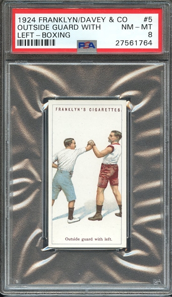 1924 FRANKLYN, DAVEY & CO. BOXING 5 OUTSIDE GUARD WITH LEFT-BOXING PSA NM-MT 8