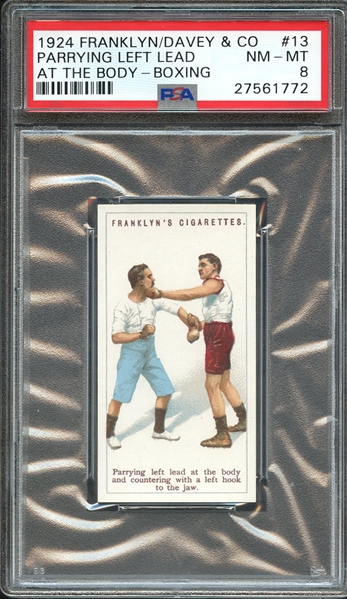1924 FRANKLYN, DAVEY & CO. BOXING 13 PARRYING LEFT LEAD AT THE BODY-BOXING PSA NM-MT 8