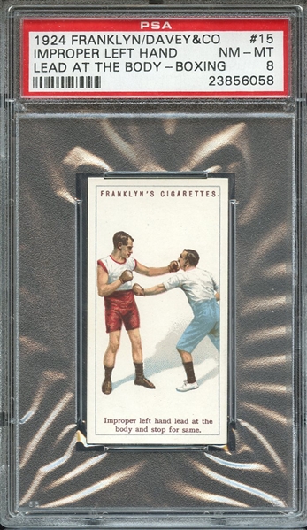 1924 FRANKLYN, DAVEY & CO. BOXING 15 IMPROPER LEFT HAND LEAD AT THE BODY-BOXING PSA NM-MT 8