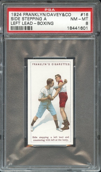 1924 FRANKLYN, DAVEY & CO. BOXING 16 SIDE STEPPING A LEFT LEAD-BOXING PSA NM-MT 8