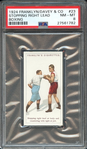 1924 FRANKLYN, DAVEY & CO. BOXING 23 STOPPING RIGHT LEAD BOXING PSA NM-MT 8
