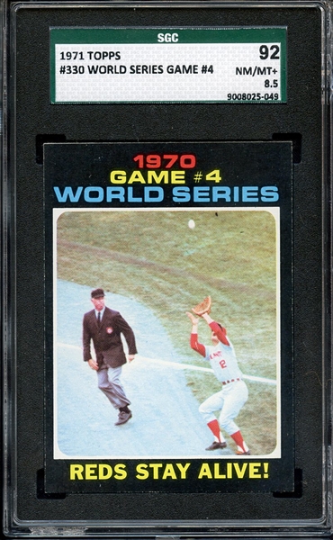 1971 TOPPS 330 WORLD SERIES GAME 4 SGC NM/MT+ 92 / 8.5