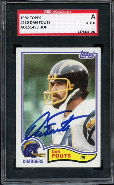 DAN FOUTS SIGNED 1982 TOPPS CARD SGC AUTHENTIC