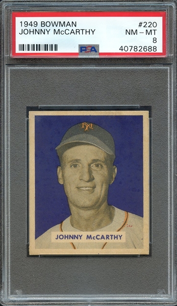 1949 BOWMAN 220 JOHNNY McCARTHY PSA NM-MT 8