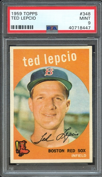 1959 TOPPS 348 TED LEPCIO PSA MINT 9