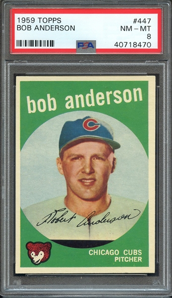 1959 TOPPS 447 BOB ANDERSON PSA NM-MT 8