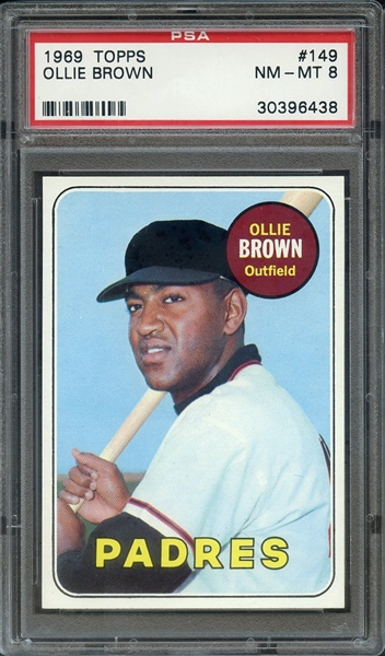 1969 TOPPS 149 OLLIE BROWN PSA NM-MT 8