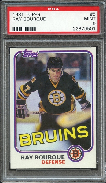 1981 TOPPS 5 RAY BOURQUE PSA MINT 9